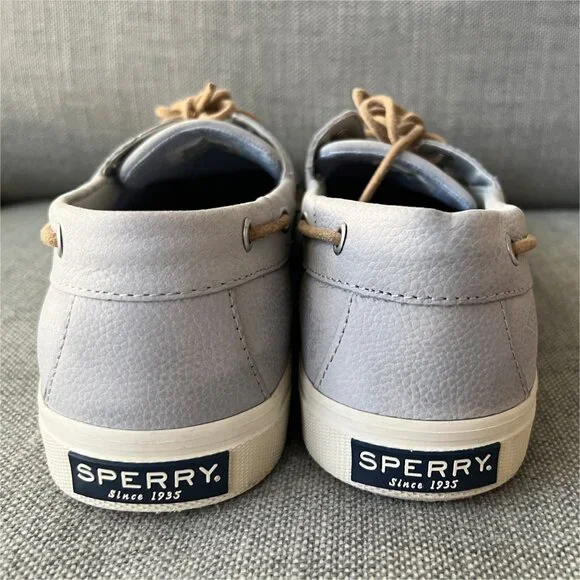 Sperry Bahama Plushwave Boat Shoes in Light Gray Leather, Men's 9.5 - Picture 5 of 8